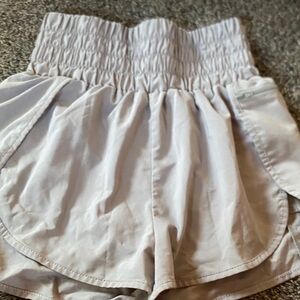 Elegant High-Waisted Cream Shorts